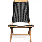 63364 Lisa Modern Lounge Chair  Natural Wood Finish, Mid-Century Modern Wooden Chair for Living Room, Patio, Lawn, Poolside, Indoor & Outdoor
