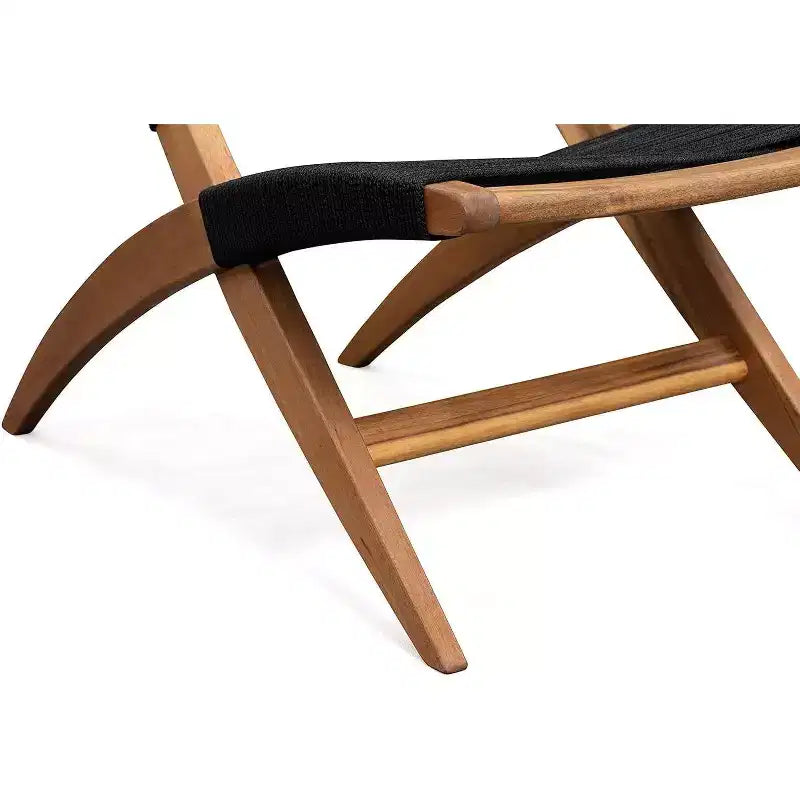 63364 Lisa Modern Lounge Chair  Natural Wood Finish, Mid-Century Modern Wooden Chair for Living Room, Patio, Lawn, Poolside, Indoor & Outdoor