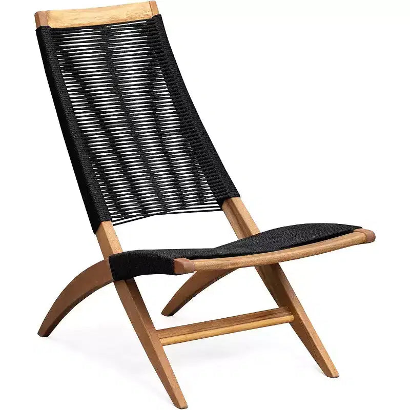 63364 Lisa Modern Lounge Chair  Natural Wood Finish, Mid-Century Modern Wooden Chair for Living Room, Patio, Lawn, Poolside, Indoor & Outdoor