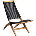 63364 Lisa Modern Lounge Chair  Natural Wood Finish, Mid-Century Modern Wooden Chair for Living Room, Patio, Lawn, Poolside, Indoor & Outdoor