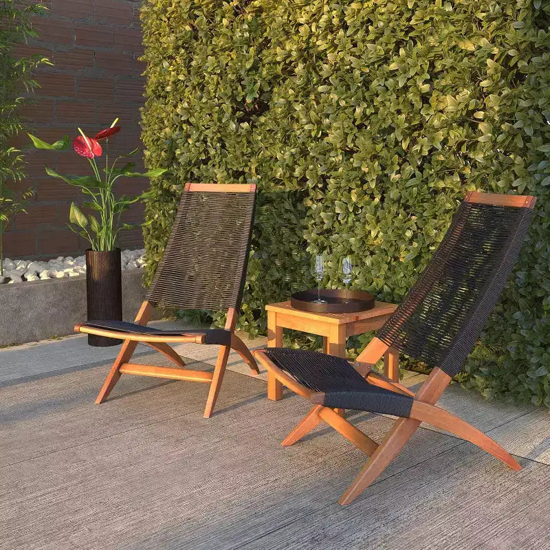 63364 Lisa Modern Lounge Chair  Natural Wood Finish, Mid-Century Modern Wooden Chair for Living Room, Patio, Lawn, Poolside, Indoor & Outdoor