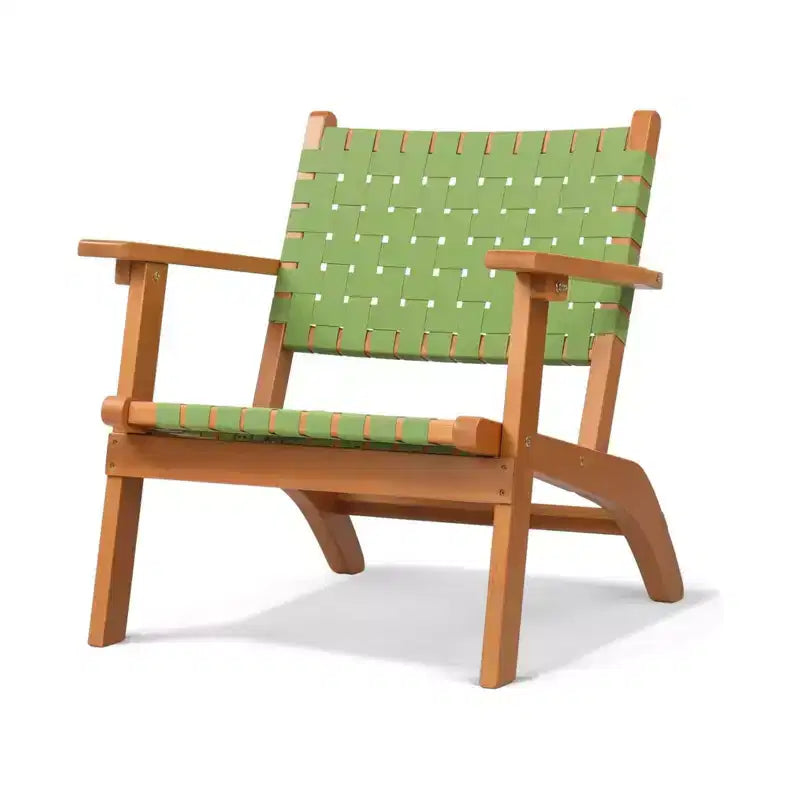 Karl Home | Mid-century Patio Accent Chair with Hand Woven Back & Seat