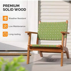 Karl Home | Mid-century Patio Accent Chair with Hand Woven Back & Seat