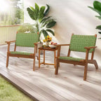 Karl Home | Mid-century Patio Accent Chair with Hand Woven Back & Seat