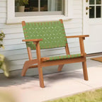 Karl Home | Mid-century Patio Accent Chair with Hand Woven Back & Seat