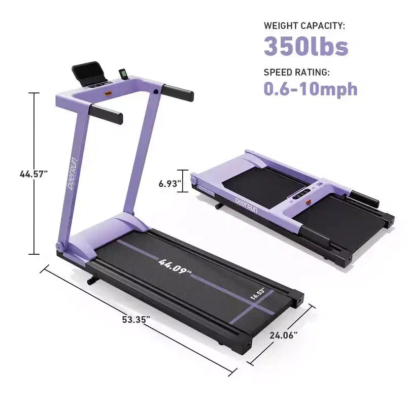 DeerRun All-New 2026 A1 Pro Move Smart Foldable Treadmill with 6% Incline 350lbs, 10mph