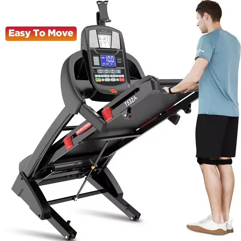 4.5HP FoldableTreadmill With Remote APP, 300lbs, Running Machine for Home Office