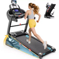 400 lbs Capacity Treadmill for Home with 20% Incline, 5.0 HP Folding Treadmill for Exercising, 0.612 MPH, APP Control, Shock Absorption,Knee Support