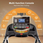 400 lbs Capacity Treadmill for Home with 20% Incline, 5.0 HP Folding Treadmill for Exercising, 0.612 MPH, APP Control, Shock Absorption,Knee Support