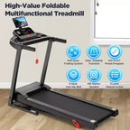 300LBS Capacity Folding Treadmill w/ Incline for Home, 3.75HP Portable Treadmill, 71 Program, Shock Absorption Belt,Walking Running Exercise Machine