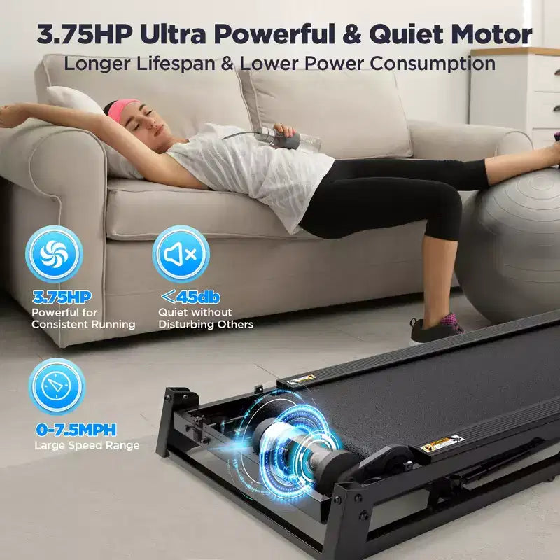 300LBS Capacity Folding Treadmill w/ Incline for Home, 3.75HP Portable Treadmill, 71 Program, Shock Absorption Belt,Walking Running Exercise Machine