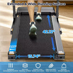 300LBS Capacity Folding Treadmill w/ Incline for Home, 3.75HP Portable Treadmill, 71 Program, Shock Absorption Belt,Walking Running Exercise Machine