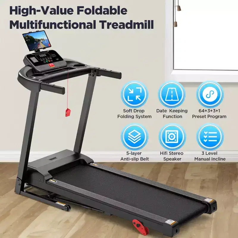 Treadmill on Sale,Treadmills Clearance, 7.5MPH, 300 lbs Capacity, Electric Treadmill Running Machine, Folding Electric Motorized Treadmill for Home
