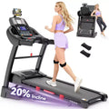 Folding Treadmill 400lb Capacity, 5.0HP Treadmill with 20% Incline for Home, 18'' Wide and Thickened Deck, 0.6-12MPH