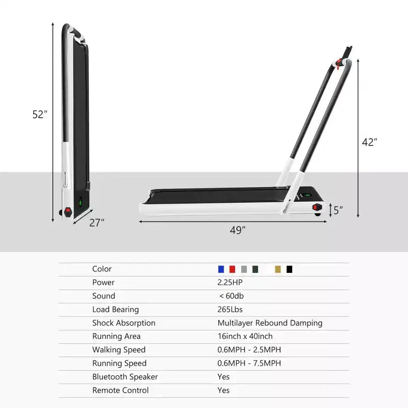 Gymax 2-in-1 Under Desk Running Machine Electric Treadmill & Powerful Motor Flexible Transportation Wheels Mobile Phone Bracket Silver/Black/White