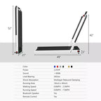 Gymax 2-in-1 Under Desk Running Machine Electric Treadmill & Powerful Motor Flexible Transportation Wheels Mobile Phone Bracket Silver/Black/White
