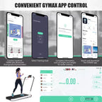 Gymax 2-in-1 Under Desk Running Machine Electric Treadmill & Powerful Motor Flexible Transportation Wheels Mobile Phone Bracket Silver/Black/White