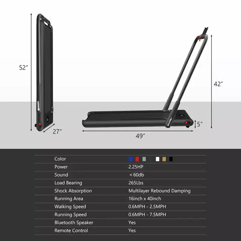 Gymax 2-in-1 Under Desk Running Machine Electric Treadmill & Powerful Motor Flexible Transportation Wheels Mobile Phone Bracket Silver/Black/White