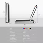 Gymax 2-in-1 Under Desk Running Machine Electric Treadmill & Powerful Motor Flexible Transportation Wheels Mobile Phone Bracket Silver/Black/White