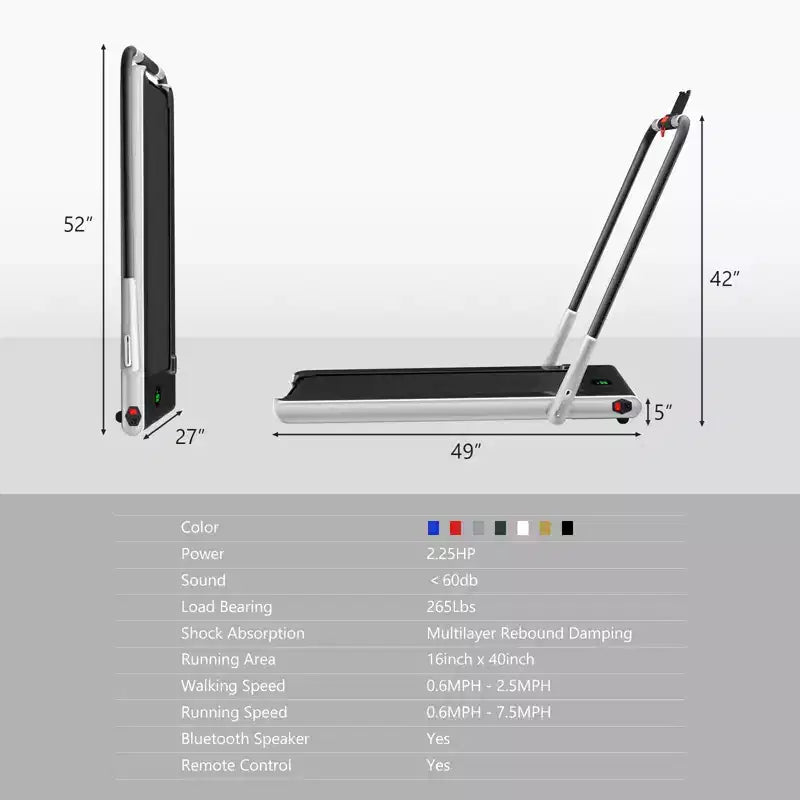 Gymax 2-in-1 Under Desk Running Machine Electric Treadmill & Powerful Motor Flexible Transportation Wheels Mobile Phone Bracket Silver/Black/White