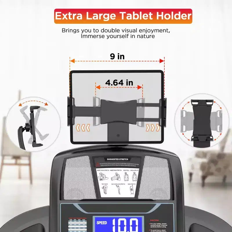 20% Auto Incline Folding Treadmill for Home Office, 300LB, Bluetooth & 71 Preset Programs, App Control, 4.5HP Compact Walking Running Machine