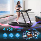 Gymax Folding Treadmill 4.75HP Treadmill w/ 20 Preset Programs LED Touch Screen & Remote Control Walking Jogging Running Machine