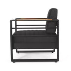 TUYOHW 15 Chic Patio Accent Chair Set of 1,Luxury Outdoor Conversation Aluminum Sofa Chair for Porch,Garden & Backyard,Upholstered Club Chair