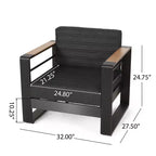 TUYOHW 15 Chic Patio Accent Chair Set of 1,Luxury Outdoor Conversation Aluminum Sofa Chair for Porch,Garden & Backyard,Upholstered Club Chair