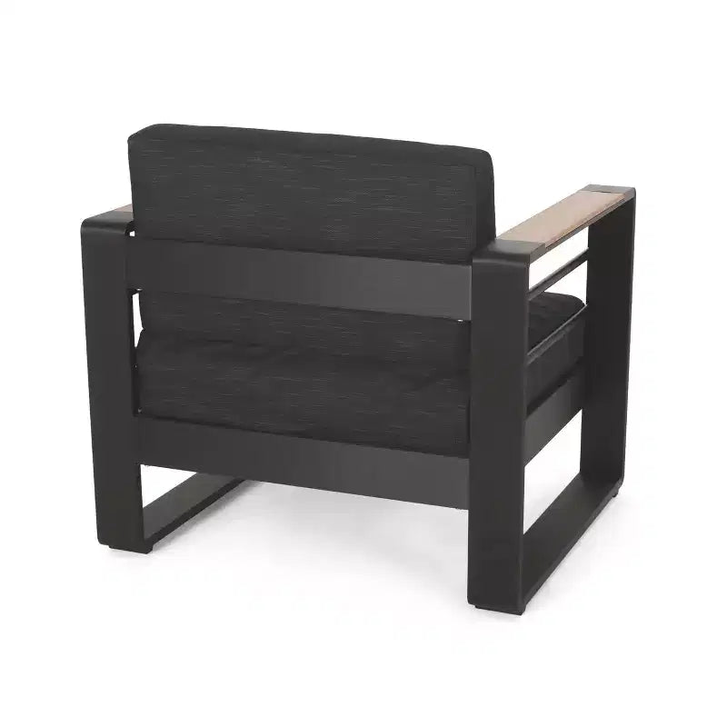TUYOHW 15 Chic Patio Accent Chair Set of 1,Luxury Outdoor Conversation Aluminum Sofa Chair for Porch,Garden & Backyard,Upholstered Club Chair