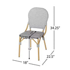 TUYOHW Outdoor French Bistro Chairs,Set of 2,18 Outdoor Accent Chairs with Aluminum Frame & Wood Finish,PE Rattan Patio Seating