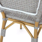 TUYOHW Outdoor French Bistro Chairs,Set of 2,18 Outdoor Accent Chairs with Aluminum Frame & Wood Finish,PE Rattan Patio Seating