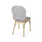 TUYOHW Outdoor French Bistro Chairs,Set of 2,18 Outdoor Accent Chairs with Aluminum Frame & Wood Finish,PE Rattan Patio Seating
