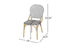 TUYOHW Outdoor French Bistro Chairs,Set of 2,18 Outdoor Accent Chairs with Aluminum Frame & Wood Finish,PE Rattan Patio Seating