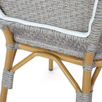 TUYOHW Outdoor French Bistro Chairs,Set of 2,18 Outdoor Accent Chairs with Aluminum Frame & Wood Finish,PE Rattan Patio Seating