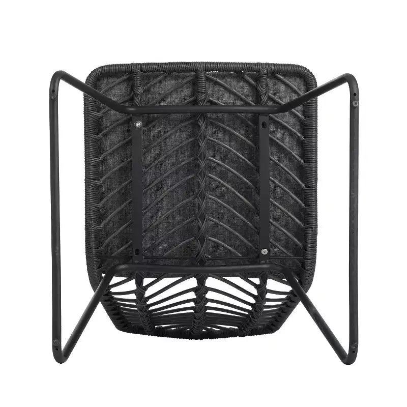 TUYOHW 17.5 Boho Style Patio Accent Chairs,Set of 2,Wicker Rattan Club Chairs with Cushion,Outdoor Dining Chairs,Modern Patio Furniture Seating,Gray