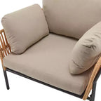 TUYOHW Modern Patio Accent Chairs,Set of 1/2,36W x 17H Wide Armchairs with 2 Extra Pillows,Outdoor Club Chairs for Porch,Garden & Backyard