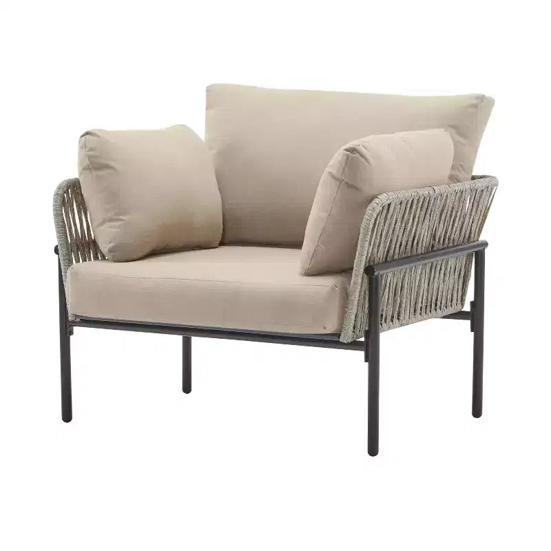 TUYOHW Modern Patio Accent Chairs,Set of 1/2,36W x 17H Wide Armchairs with 2 Extra Pillows,Outdoor Club Chairs for Porch,Garden & Backyard