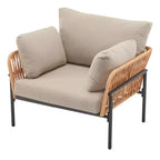 TUYOHW Modern Patio Accent Chairs,Set of 1/2,36W x 17H Wide Armchairs with 2 Extra Pillows,Outdoor Club Chairs for Porch,Garden & Backyard