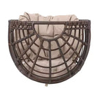 TUYOHW Modern PE Wicker Patio Egg Chair Rattan Accent Chairs,Chic Putdoor Accent Chair for Porch,Backyard & Garden,Brown