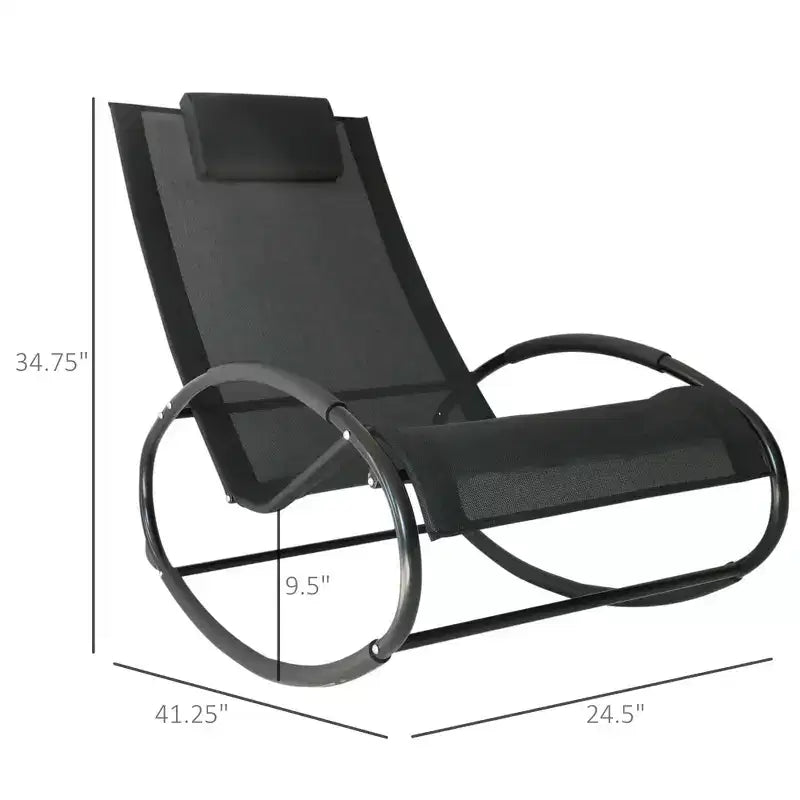 TUYOHW Patio Pool Lounger,Set of 1,Outdoor Rocking Chair with Breathable Mesh Seat,Sun Bathing Chair Chaise Lounge for Pool,Beach,Porch & Backyard