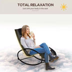 TUYOHW Patio Pool Lounger,Set of 1,Outdoor Rocking Chair with Breathable Mesh Seat,Sun Bathing Chair Chaise Lounge for Pool,Beach,Porch & Backyard