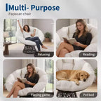 Indoor Papasan Chair, Thick Tufted Cushion & Wicker Design, Ergonomic Lounge Seat for Bedroom or Living Room
