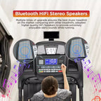 4.5HP Folding Treadmill for Home/Office,20% Adjustable Incline, APP Control, 71 Programs