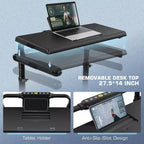 KRISRATE 4-in-1 3.5HP Foldable Treadmill with 15% Incline & Removable Desk & Handle Bar, Under Desk Folding Walking Pad Treadmills for Home/Office/Gym