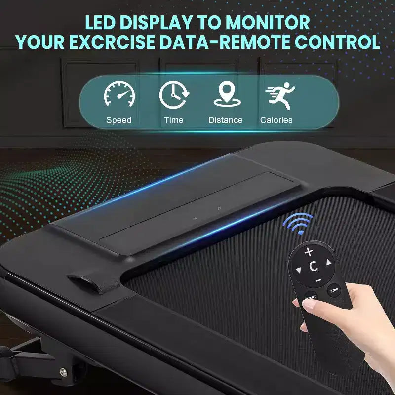 2-in-1 Under Desk Treadmill with Auto Incline, Walking Pad & Jogging Machine, Remote Control, LED Display, Portable Walking Treadmill for Home Use