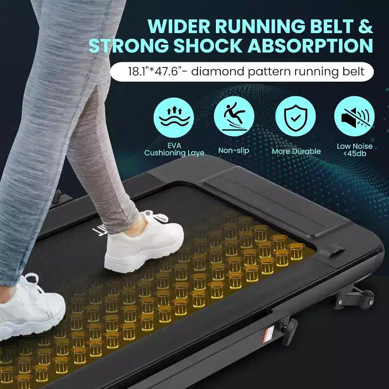 2-in-1 Under Desk Treadmill with Auto Incline, Walking Pad & Jogging Machine, Remote Control, LED Display, Portable Walking Treadmill for Home Use