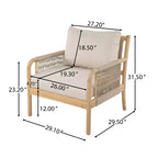 Christopher Knight Home Casper Outdoor Club Chair Acacia Wood and Woven Rope