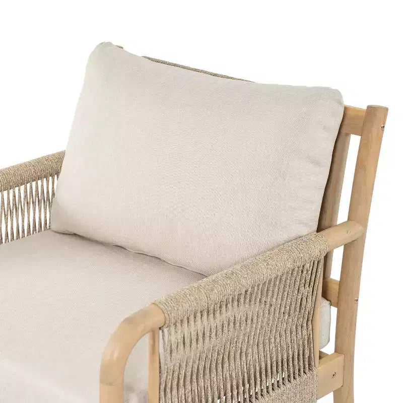 Christopher Knight Home Casper Outdoor Club Chair Acacia Wood and Woven Rope