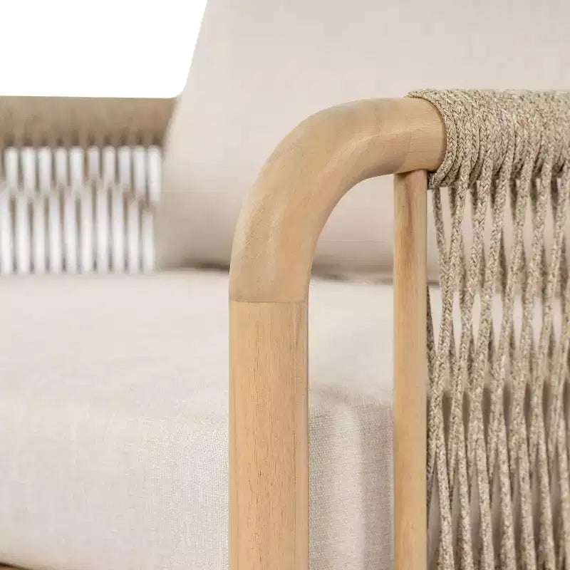 Christopher Knight Home Casper Outdoor Club Chair Acacia Wood and Woven Rope