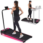 Okak Under Desk Treadmill with Incline and Adjustable Speed, 300LBS Capacity Treadmill with 2.5HP, Treadmills for Home, Office, Pink+Black